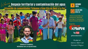 Despojo territorial y contaminación del agua en comunidades T’simane Esse Ejja | Webinar